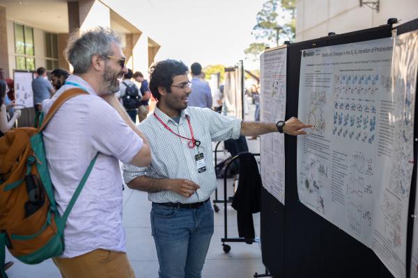 Participants present posters during the SSRL/LCLS Users’ Meeting at SLAC National Accelerator Laboratory